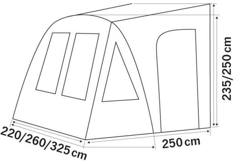 Aufblasbares Wohnwagen-Teilzelt One Beam 325